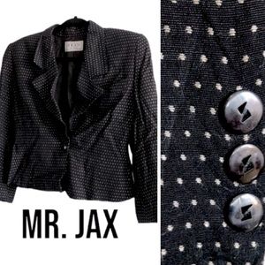 🍒 Vintage MR. JAX Pin Dot Black Blazer!!!!!!